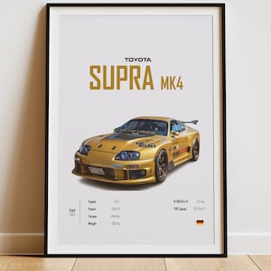 Toyota Supra MK4 Poster - Supra Prints - Toyota Posters - Car Prints - Car Wall Art - Car Poster Digital Download - Boys Room Decor