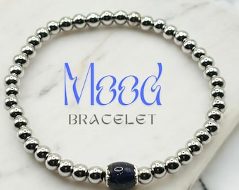 Silver mood bracelet, beaded bracelet, Mood, Changing colors.