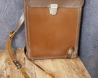 Bolso de cuero original militar del ejército soviético de la URSS