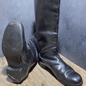Vintage USSR Military Leather Chrome Boots - Legendary Style