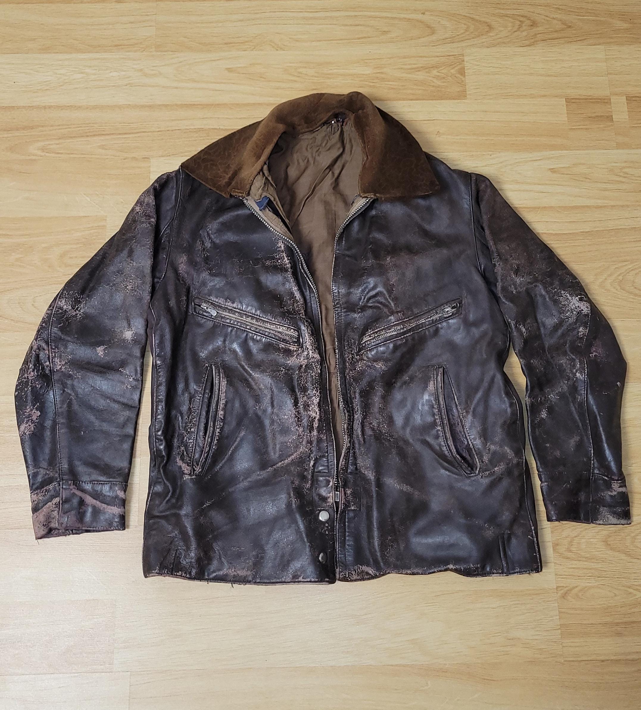 Vintage Leather Jacket of a Soviet Army Combat Pilot