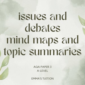 Documento de psicología de AQA 3 Mapa mental de problemas y debates / Guía de estudio de nivel A / Herramienta de revisión integral