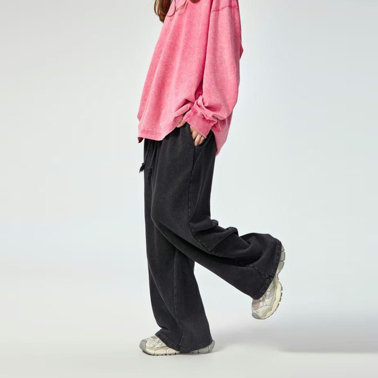 パンツ andwang washed sweat setup pants Acid Wash Straight Leg Sweatpants - Etsy