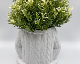 Flowerpot "Wool sweater". 3D printed. Cozy for the kitchen or living room. Plants. 3D printed