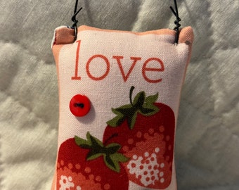2 1/4” x 3 1/4” Strawberry Love Ornament with Buttons