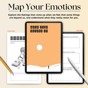 Cahier d'activités imprimable/numérique/journal pour adultes et adolescents/cartographie des émotions/vérification pour le bien-être mental/journal des sentiments/soins personnels/vérification quotidienne