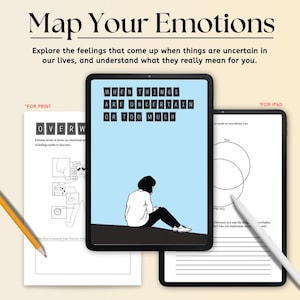 Journal du bien-être | Cartographie des émotions pour adolescents et adultes/Soins personnels/Planificateur de santé mentale, tablette Android, GoodNotes, cartographie du bien-être