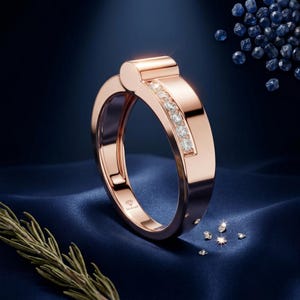Men's Split Face Pavé Band Ring