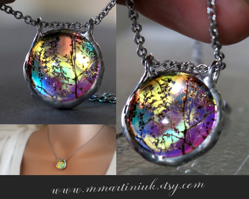Glass Terrarium Choker Necklace Stained Glass Jewelry on Etsy Etsy