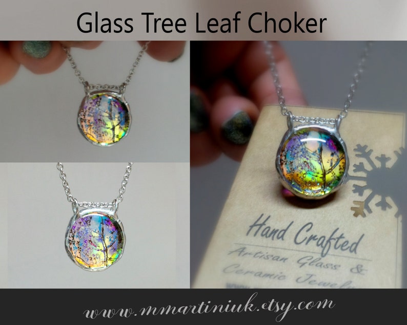 Glass Terrarium Choker Necklace Stained Glass Jewelry on Etsy Etsy