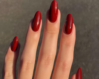 Red France Custom Press On Nails,Hand Painted Nails,Handmade Nails,Star Nails,Acrylic Nails,Fake nails,Nail Art