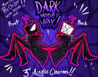 Dark Mode Vox Double Sided Acrylic Charm