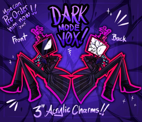 Dark Mode Vox Double Sided Acrylic Charm - Etsy