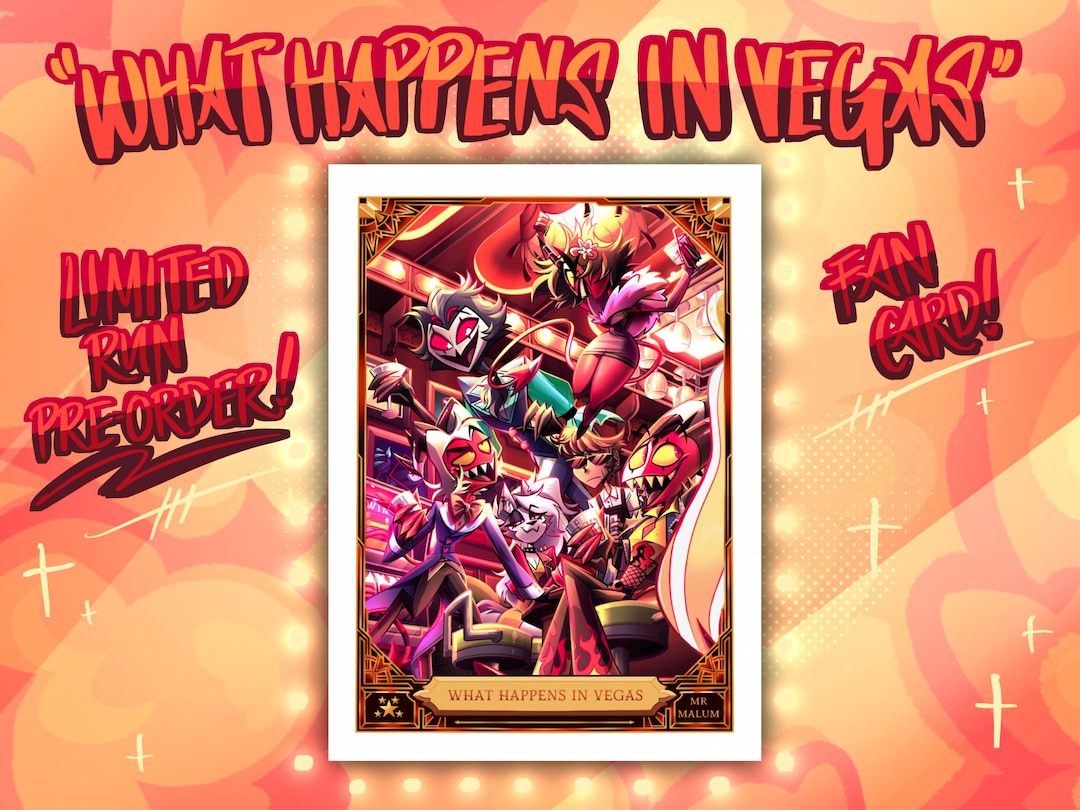IN HAND | What Happens in Vegas | Hazbin Hotel Fan Card - Etsy