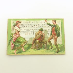 Antique Postcard Shamrocks St. Patrick's Day Decoration
