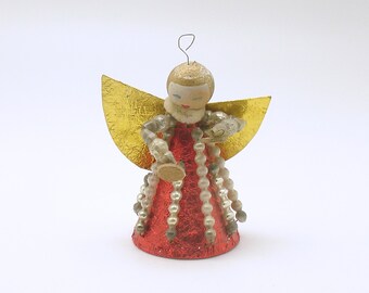 Christmas Orchestra Angel Cymbals Vintage Ornament