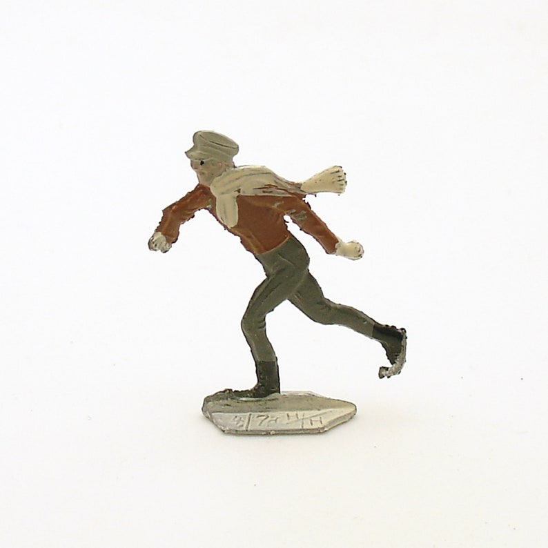 Antique Miniature Metal Flat Figurine Ice Skater Flachfiguren Etsy