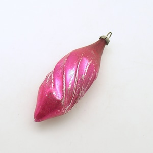 Vintage Christmas Glass Ornament Pink Fancy Christmas Decoration