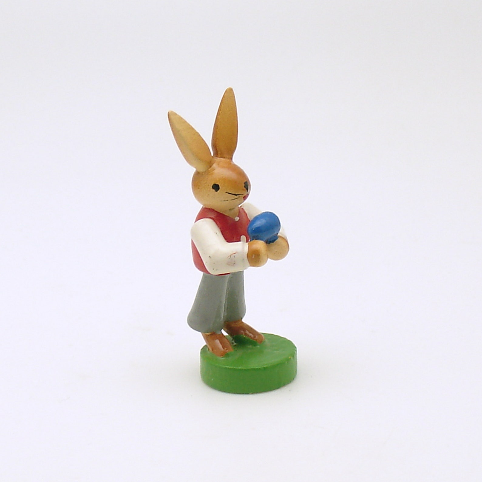 Vintage Easter Decoration Miniature Wood Bunny Rabbit Germany