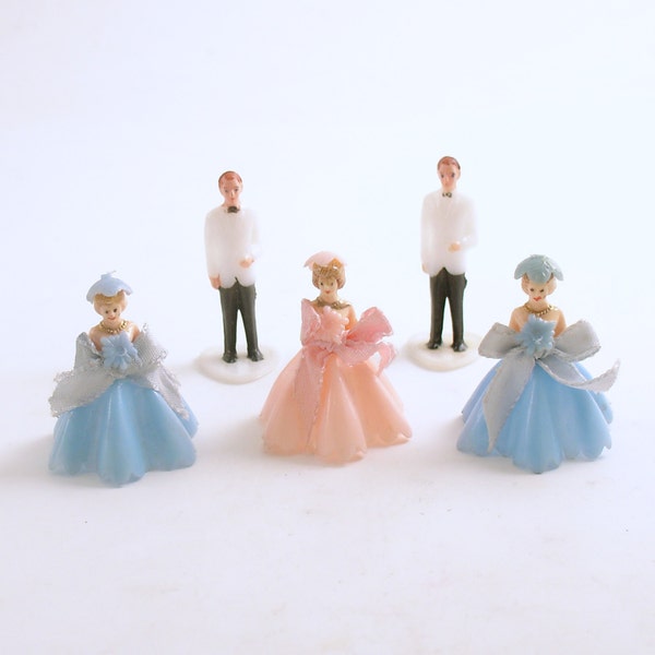 Vintage Wedding Decorations Bridesmaids Groomsmen Cake Toppers