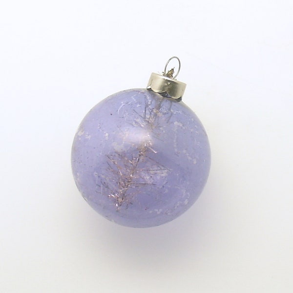 Vintage Christmas Glass Ornament Tinsel Mid Century Unsilvered