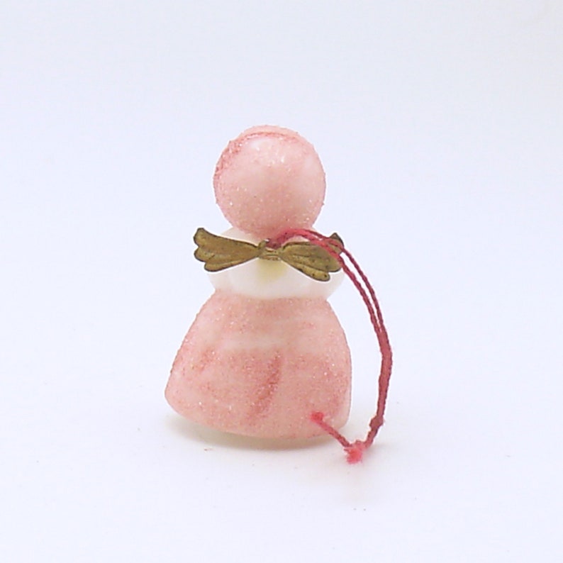 Vintage Christmas Ornament Pink Angel West Germany