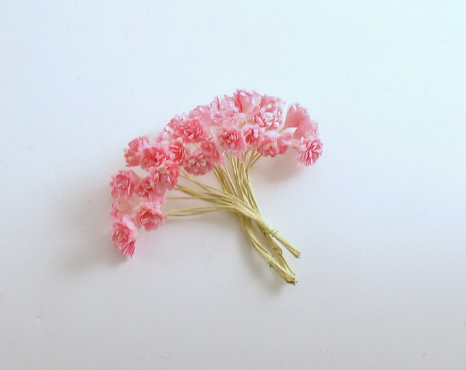 Vintage Flower Picks Pink Flowers Floral Stems Wedding Bouquet Etsy