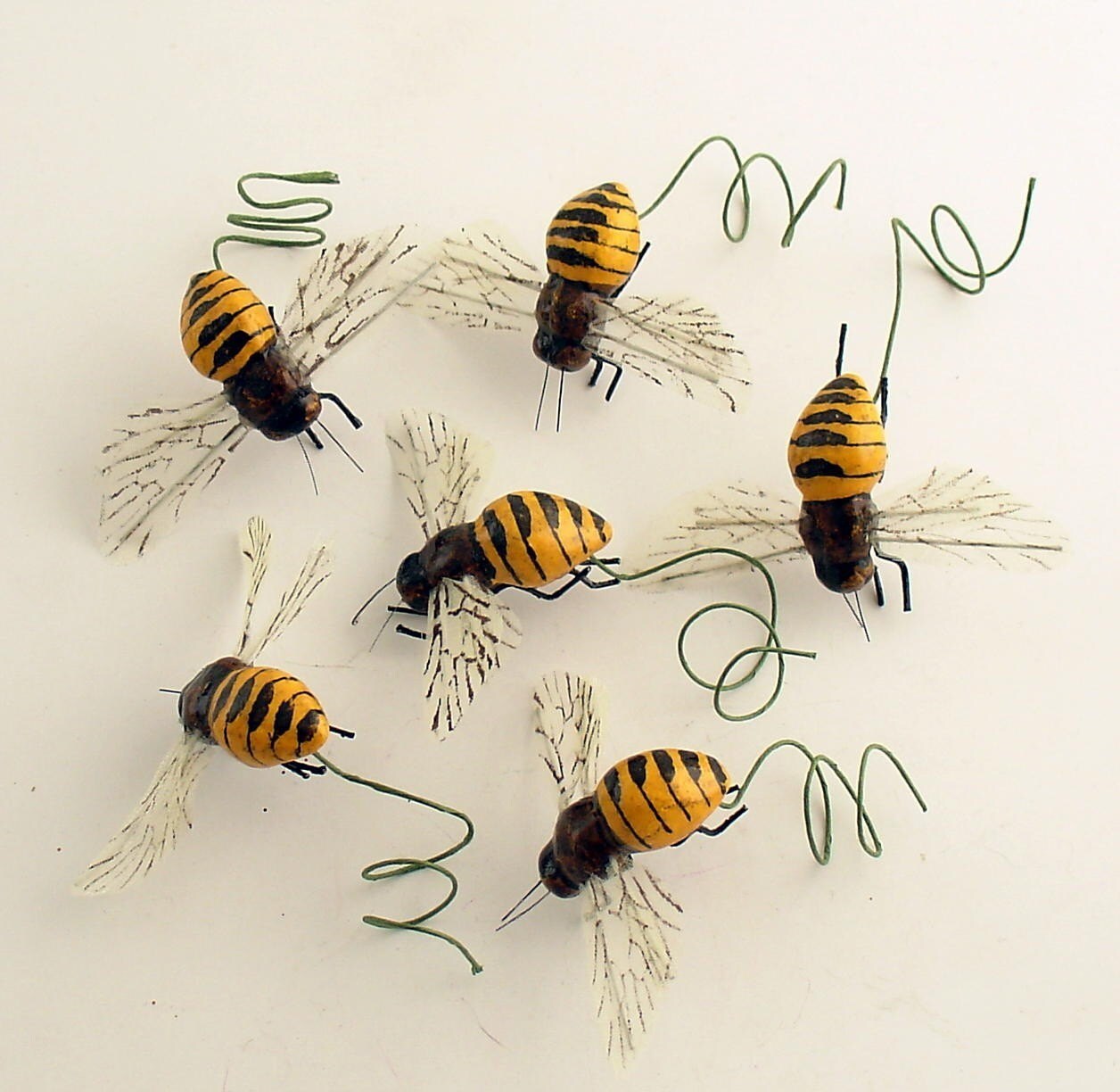 6 Bumble Bee Picks Bees on Wire Stems Etsy