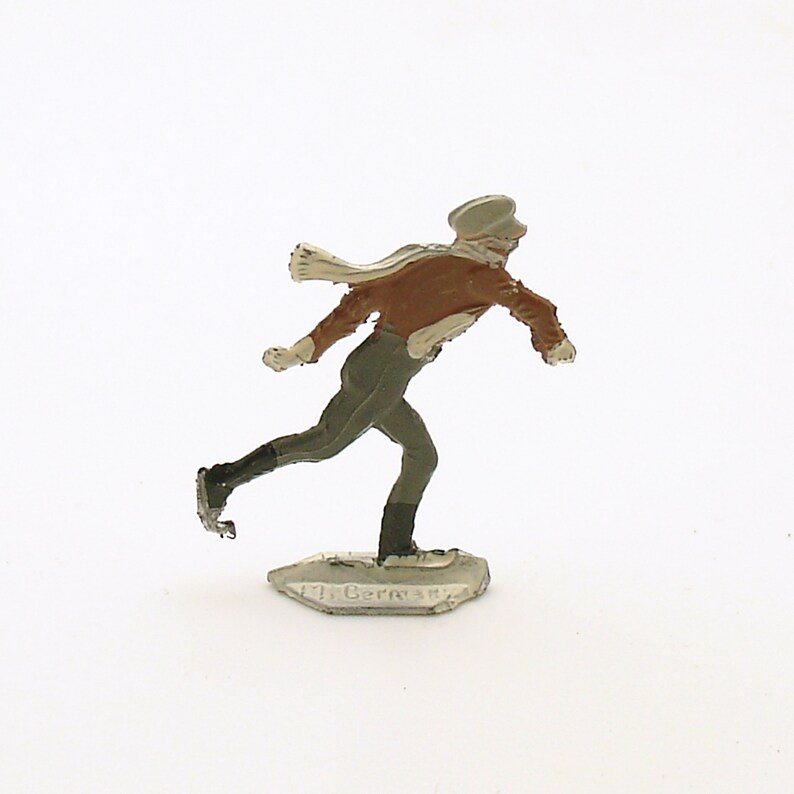 Antique Miniature Metal Flat Figurine Ice Skater Flachfiguren Etsy