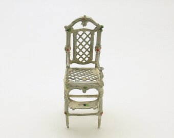 Antique Miniature Metal Dollhouse Furniture High Chair