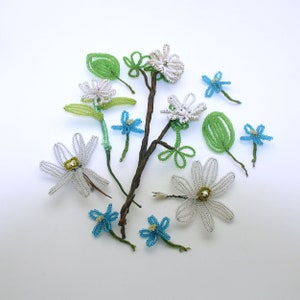 Vintage French Beaded Flowers