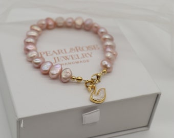 Bracelet Perle de Culture et Cristal - Argent 925 Plaqué Or Rose - MARANCE