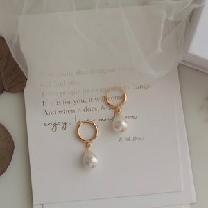Chic Bridal Pearl Earrings, Pearl Gold Earring, Drop Dangle Pearl Earring, Bride Pearl Earrings, Wedding Pearl Earrings, Best gift for her