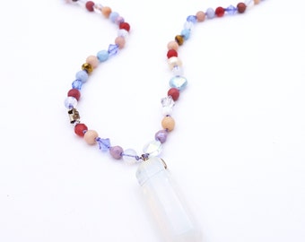 Opalite Point Knotted Necklace