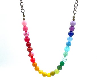 Rainbow Beaded Necklace