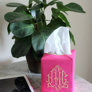 Custom Personalized Monogram  Tissue Box Cover- Always free shipping- no minimum