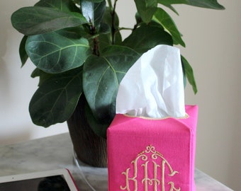 Custom Personalized Monogram  Tissue Box Cover- Always free shipping- no minimum