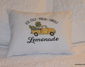 Embroidered Fresh Lemons Farmhouse Decore- Machine Embroidered- Great Gift Idea -New