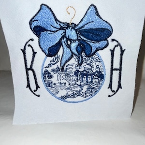 Custom Monogram Chinoiserie Ornament Tissue Box Cover- Always free shipping- no minimum