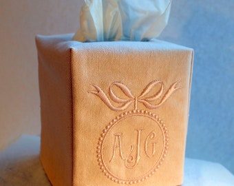 Custom Personalized Monogram  Bow with  Frame Tissue Box Cover- Always free shipping- no minimum
