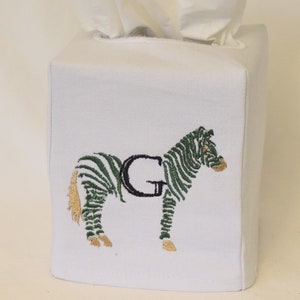 Custom Monogram Chinoiserie Zebra Tissue Box Cover Always free shipping no minimum Great Gift Bild 1