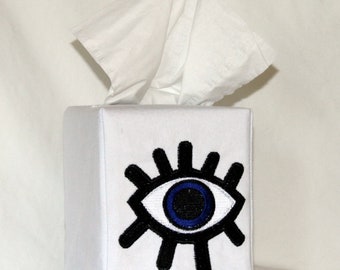 Evil Eye Tissue Box Cover- Always free shipping- no minimum