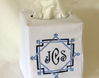 Custom Monogram Build-A-Box Tissue Box Cover- Always free shipping- no minimum