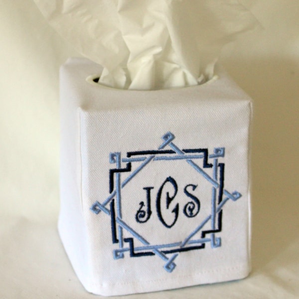 Custom Monogram Build-A-Box Tissue Box Cover- Always free shipping- no minimum