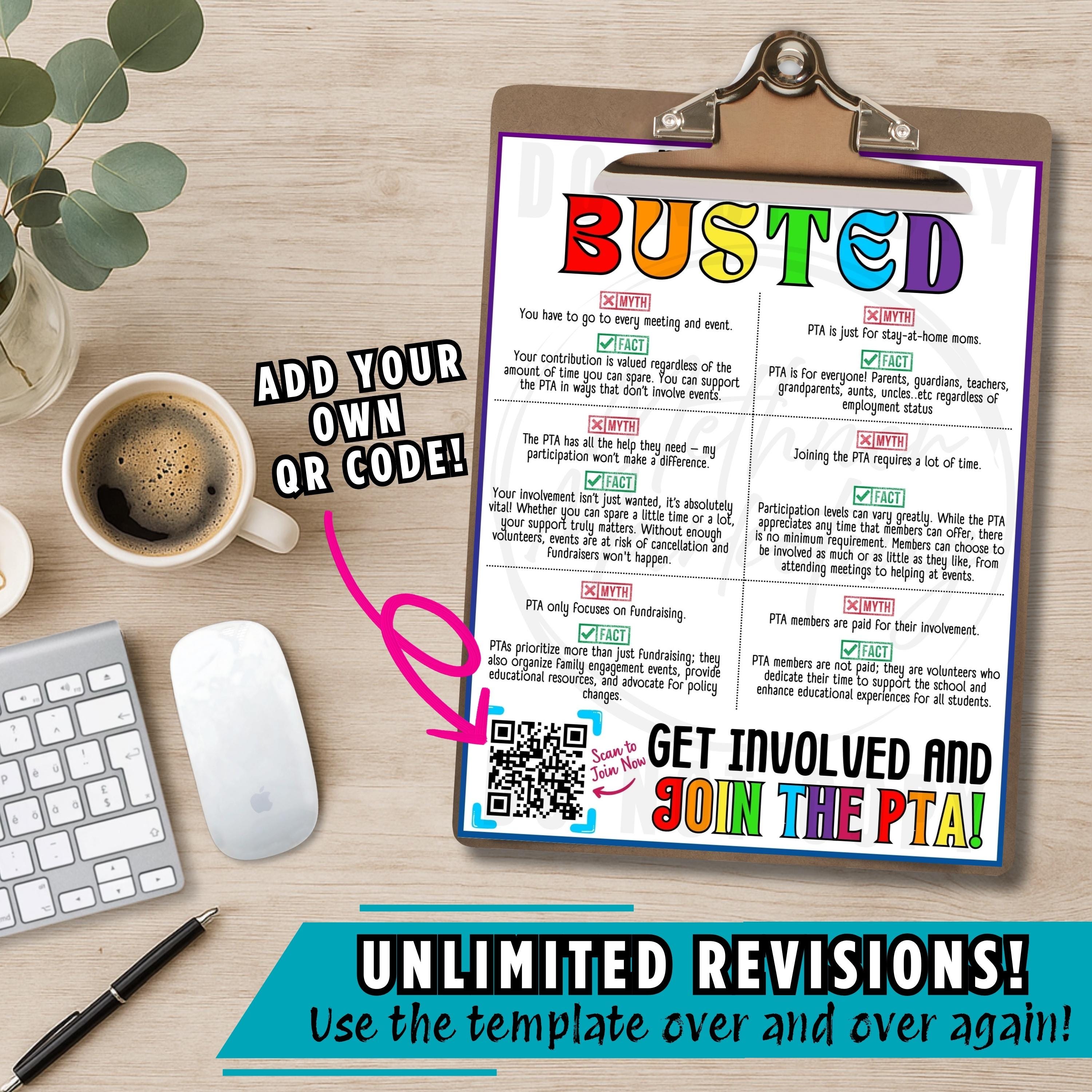 Myth Buster Example Flyer PTA Myth Busters Flyer Template: Rainbow Theme Editable Canva Design ...