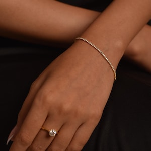 Sierlijke 14K gouden tennisarmband met laboratoriumdiamanten: 1,70 karaat