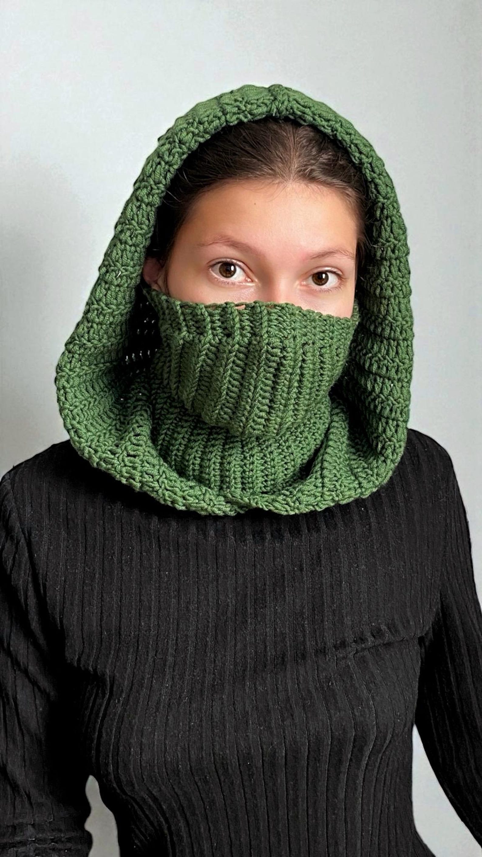 Knitted Bonnet , Hood , Collar-mask , Merino Wool - Etsy