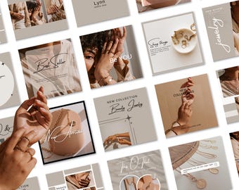 Schmuck Instagram Post Vorlage | Schmuck Business Branding | Schmuck Canva Vorlagen | Schmuck SocialMedia | Schmuckpflege Vorlagen