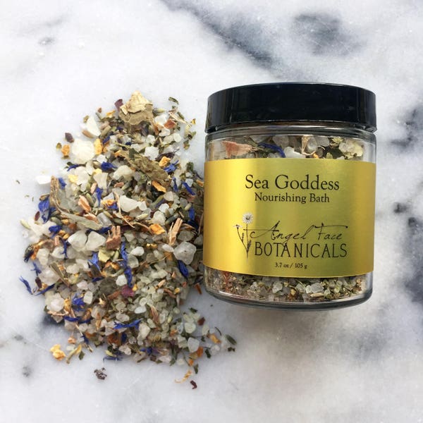 SALE - Sea Goddess Nourishing Organic Bath Salts, Seaweed Bath, Natural Bath Tea, Detox Bath, Detoxifying Bath Salts, Essential Oil Bath