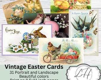 Ostern Junk Journal Ephemera: 31 Vintage Osterkarten Kreatives Basteln Scrapbooking Frühling Geschenkidee Vintage Kunst Instant Download